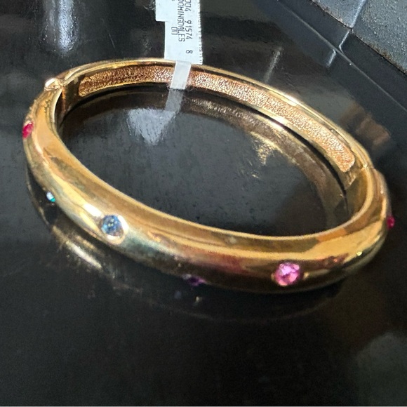 Bloomingdales bought Beautiful Gold Bangle Bracelet with Multi-Colored Stones - Picture 14 of 16